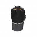 Woman's pump with removable insole and accessory in black suede wedge heel 4 - Available sizes:  43