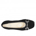Woman's pump with removable insole and accessory in black suede wedge heel 4 - Available sizes:  43