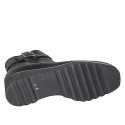 Stivaletto da donna con plantare estraibile, cerniera, fibbia ed elastico in pelle nera zeppa 4 - Misure disponibili: 45