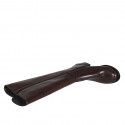 Woman's boot with zipper in brown leather with heel 5 - Available sizes:  32, 43, 44