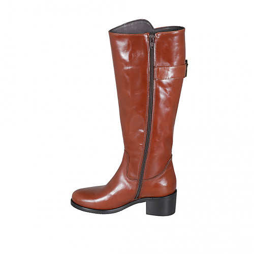 Stivali Di Gomma Da Donna Alti Al Ginocchio – Impermeabili Per Pioggia, Neve E Giardino – Con Zip E Fibbia – Colore Nero/Rosso, Taglia EU 40 (CN 41) - 4