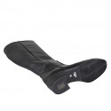 Woman's boot with squared tip and zipper in black leather heel 4 - Available sizes:  42
