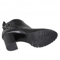 Bottines basses pour femmes avec boucle et fermeture éclair en cuir noir talon 7 - Pointures disponibles:  35, 44, 45
