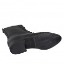 Bottines pour femmes à lacets avec fermeture éclair en cuir lisse noir talon 3 - Pointures disponibles:  32, 33, 44