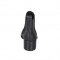 Woman's pointy and low ankle boot with elastic bands in black leather heel 5 - Available sizes:  42, 43, 45