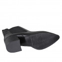 Woman's pointy and low ankle boot with elastic bands in black leather heel 5 - Available sizes:  42, 43, 45