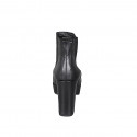 Bottines pour femmes avec plateforme et elastiques en cuir noir talon 10 - Pointures disponibles:  42, 43