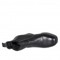 Bottines pour femmes avec plateforme et elastiques en cuir noir talon 10 - Pointures disponibles:  42, 43