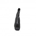Bottines pour femmes avec fermeture éclair et plateforme en cuir et matériau élastique noir talon 10 - Pointures disponibles:  33, 42, 43, 44, 45