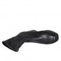 Bottines pour femmes avec fermeture éclair et plateforme en cuir et matériau élastique noir talon 10 - Pointures disponibles:  33, 42, 43, 44, 45