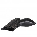 Bottine à bout pointu pour femmes avec fermeture éclair et boucle en daim imprimé bronce et cuir noir talon 5 - Pointures disponibles:  32, 33, 42, 43, 45