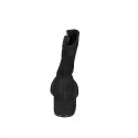 Bottines à bout pointu pour femmes en daim et daim élastique noir avec fermeture éclair et bout droit talon 5 - Pointures disponibles:  32, 33, 34, 42, 45