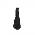Bottines à bout pointu pour femmes en daim et daim élastique noir avec fermeture éclair et bout droit talon 5 - Pointures disponibles:  32, 33, 34, 42, 45