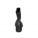 Bottines à bout pointu pour femmes en cuir et cuir élastique noir avec fermeture éclair et bout droit talon 5 - Pointures disponibles:  33, 34, 44