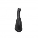 Bottines à bout pointu pour femmes en cuir et cuir élastique noir avec fermeture éclair et bout droit talon 5 - Pointures disponibles:  33, 34, 44