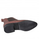 Bottines basses pour femmes avec élastiques en cuir marron talon 3 - Pointures disponibles:  44, 45