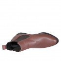 Bottines basses pour femmes avec élastiques en cuir marron talon 3 - Pointures disponibles:  44, 45