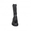 Bota para mujer con cremalleras en piel negra tacon 5 - Tallas disponibles:  42