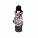 Woman's ankle boot with zippers in multicolored printed leather heel 5 - Available sizes:  44
