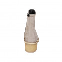 Woman's ankle boot in dove grey suede with zipper heel 5 - Available sizes:  32