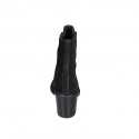 Bottines pour femmes en daim noir avec fermetures éclair talon 6 - Pointures disponibles:  33