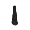Bottines pour femmes en daim noir avec fermetures éclair talon 6 - Pointures disponibles:  33
