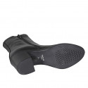 Bottines pour femmes en cuir noir avec fermetures éclair talon 6 - Pointures disponibles:  44