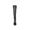 Woman's over-the-knee boot in black elastic material and leather with half zipper heel 5 - Available sizes:  32, 33, 34