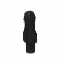 Bottines avec fermeture éclair et elastique pour femmes en daim noir talon 7 - Pointures disponibles:  32, 33, 44, 45