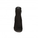 Bottines avec fermeture éclair et elastique pour femmes en daim noir talon 7 - Pointures disponibles:  32, 33, 44, 45