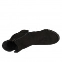 Bottines avec fermeture éclair et elastique pour femmes en daim noir talon 7 - Pointures disponibles:  32, 33, 44, 45