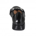 Ballerine avec accessoire pour femmes en cuir et cuir verni noir talon 3 - Pointures disponibles:  33, 44