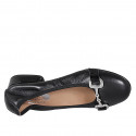Ballerine avec accessoire pour femmes en cuir et cuir verni noir talon 3 - Pointures disponibles:  33, 44