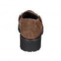 Mocassin pour femmes en daim cognac avec accessoire talon 5 - Pointures disponibles:  32, 43
