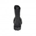 Woman's high ankle boot with elastic bands in black leather heel 3 - Available sizes:  33, 45