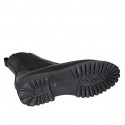 Botines altos con elasticos para mujer en piel negra tacon 3 - Tallas disponibles:  33, 45