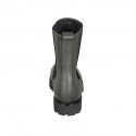 Bottines hautes pour femmes en cuir vert avec élastiques talon 3 - Pointures disponibles:  44