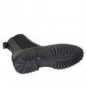 Bottines hautes pour femmes en cuir vert avec élastiques talon 3 - Pointures disponibles:  44