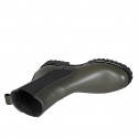 Bottines hautes pour femmes en cuir vert avec élastiques talon 3 - Pointures disponibles:  44