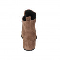 Stivaletto a punta da donna in camoscio color cuoio con cerniera tacco 5 - Misure disponibili: 42