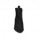 Bottines à bout pointu pour femmes en daim noir avec fermeture éclair talon 5 - Pointures disponibles:  32, 33, 34, 35, 42, 45