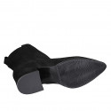 Bottines à bout pointu pour femmes en daim noir avec fermeture éclair talon 5 - Pointures disponibles:  32, 33, 34, 35, 42, 45