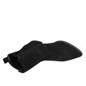 Bottines à bout pointu pour femmes en daim noir avec fermeture éclair talon 5 - Pointures disponibles:  32, 33, 34, 35, 42, 45
