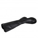 Woman's boot with zipper in black leather and elastic material heel 5 - Available sizes:  45
