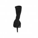 Bottines à bout pointu pour femmes en daim et matériau élastique noir talon 7 - Pointures disponibles:  33, 42, 43, 46