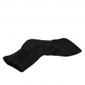 Bottines à bout pointu pour femmes en daim et matériau élastique noir talon 7 - Pointures disponibles:  33, 42, 43, 46