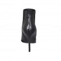 Stivaletto a punta da donna con elastici in pelle nera con tacco 10 - Misure disponibili: 32, 33, 42, 44