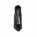 Stivaletto a punta da donna con elastici in pelle nera con tacco 10 - Misure disponibili: 32, 33, 42, 44
