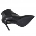 Woman's pointy ankle boot with elastic bands in black leather with heel 10 - Available sizes:  32, 33, 42, 44