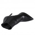 Stivaletto a punta da donna con elastici in pelle nera con tacco 10 - Misure disponibili: 32, 33, 42, 44